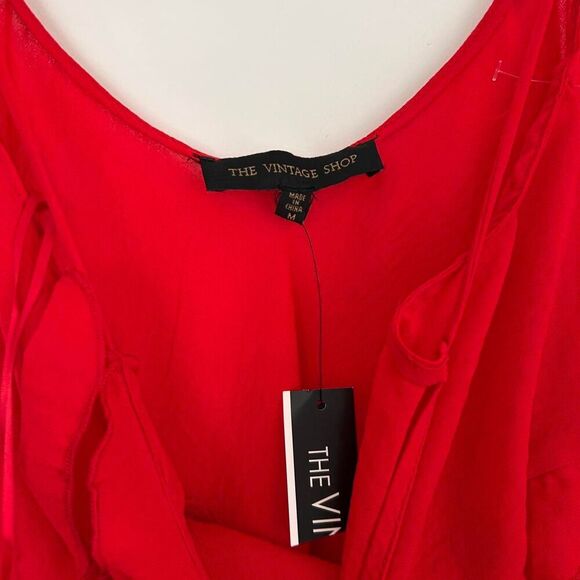 Romantic Red Ruffle Cami Tank – Frill Asymmetrical Style (Sz M, NWT) - Picture 3 of 6